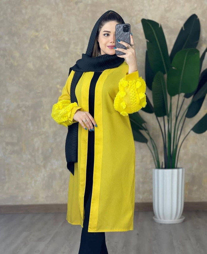 مانتو حریر میله ای رنگی آستین یاخما🐞😍