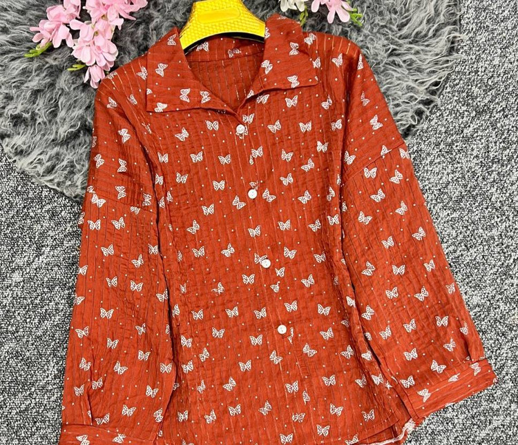 شومیز شیشه ای پروانه 🦋🌞 / شناسه 39666 ، پری